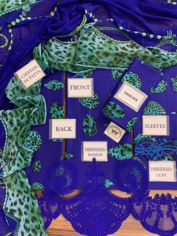 MARIA.B Lawn M.PRINT with Chiffon Dopatta - Image 3