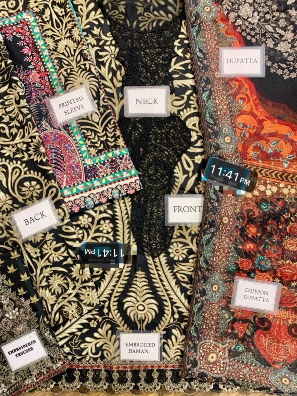 MARIA.B Lawn M.PRINT with Chiffon Dopatta - Image 3
