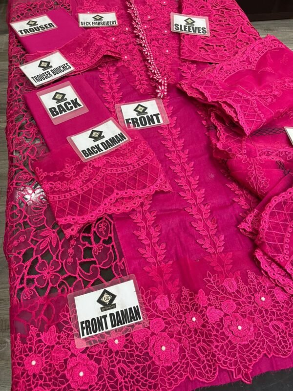 MARIA.B Lawn Cutwork Embroidered with Organza Dopatta - Image 3