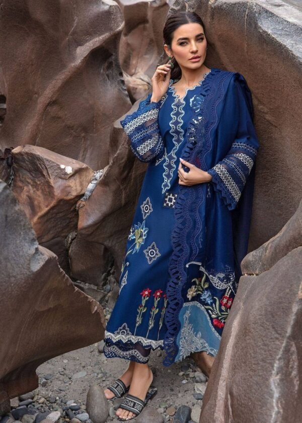 CRIMSON Lawn Embroidered with Organza Dopatta - Image 2
