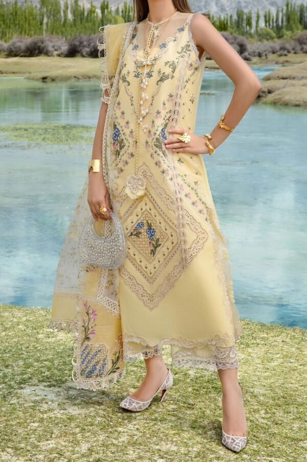 CRIMSON Lawn Embroidered with Organza Dopatta - Image 2