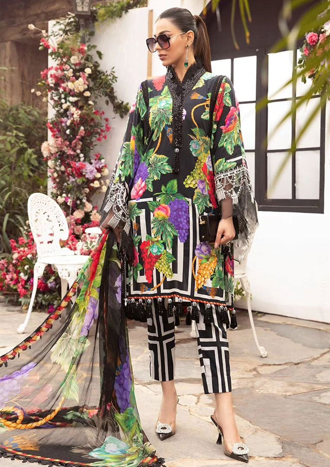 MARIA.B Lawn M.PRINT with Chiffon Dopatta