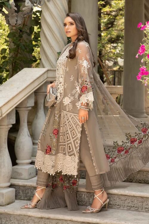 MARIA.B Lawn Embroidered with Net Dopatta