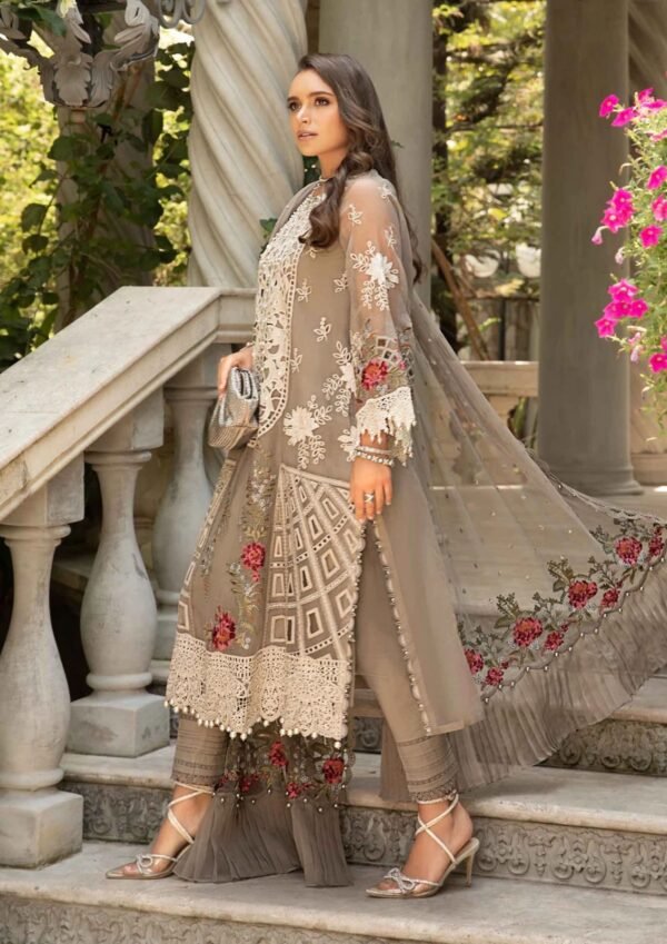 MARIA.B Lawn Embroidered with Net Dopatta