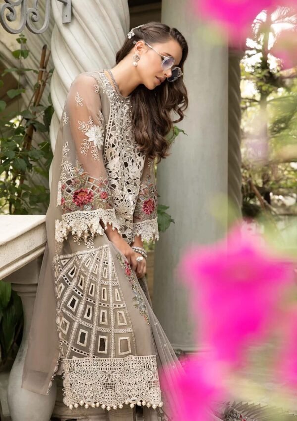 MARIA.B Lawn Embroidered with Net Dopatta - Image 2