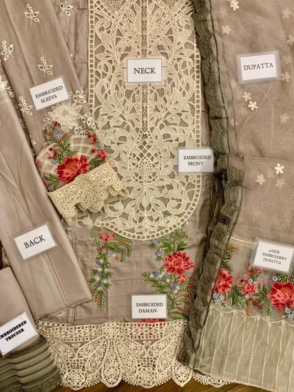 MARIA.B Lawn Embroidered with Net Dopatta - Image 3
