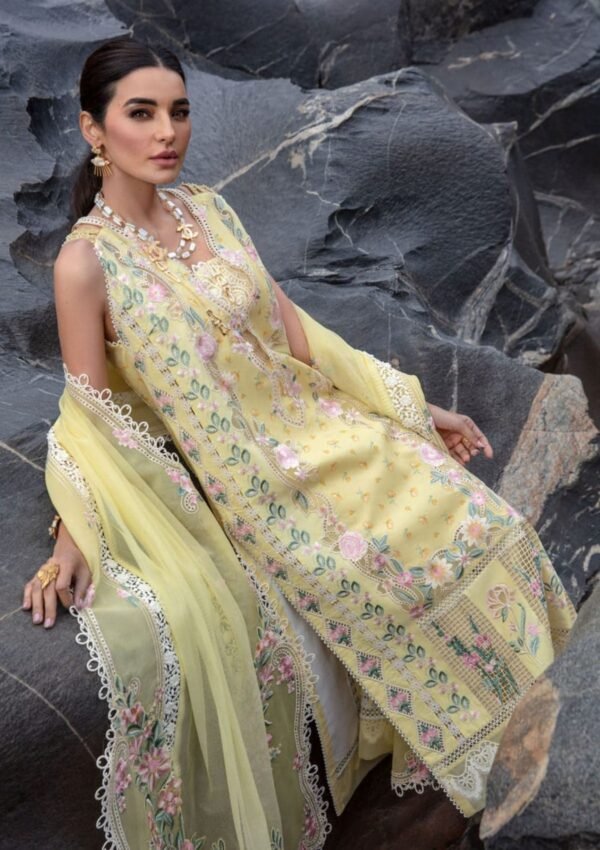 CRIMSON Lawn Chikankari with Khaadi Net Cutwork Dopatta - Image 2