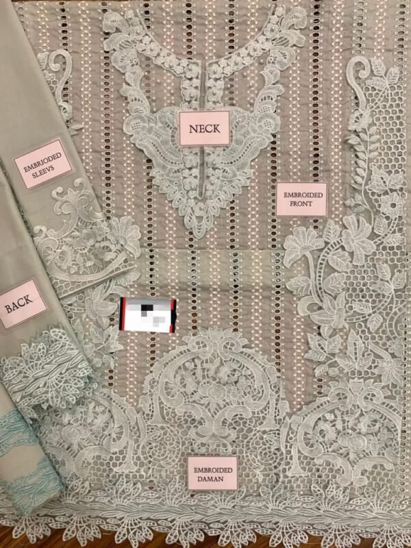 CRIMSON Lawn Chikankari with Khaadi Net Dopatta - Image 3
