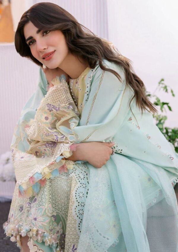 BIN ILYAS Lawn Chikankari with Khaadi Net Dopatta - Image 2