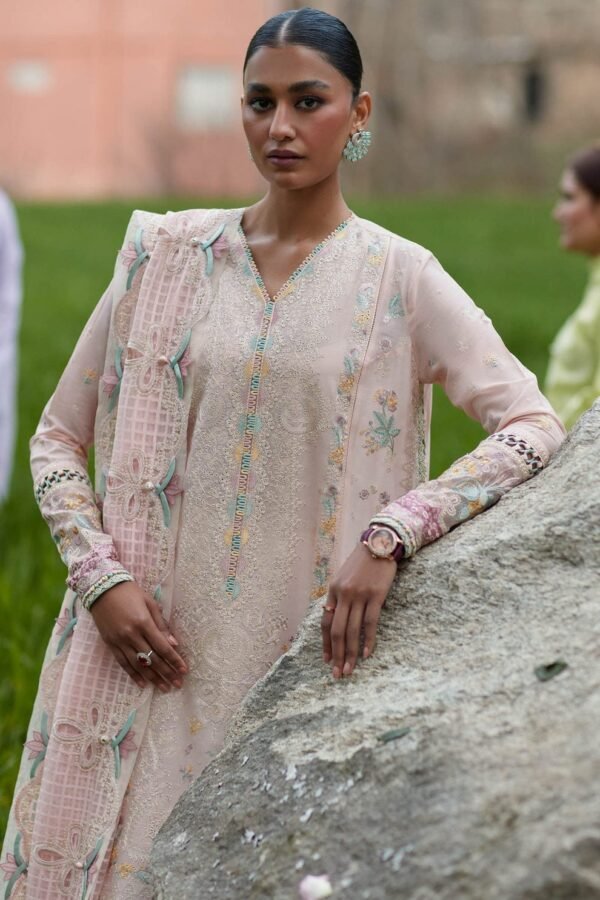 ELAN Lawn Chikankari with Khaadi Net Dopatta - Image 2