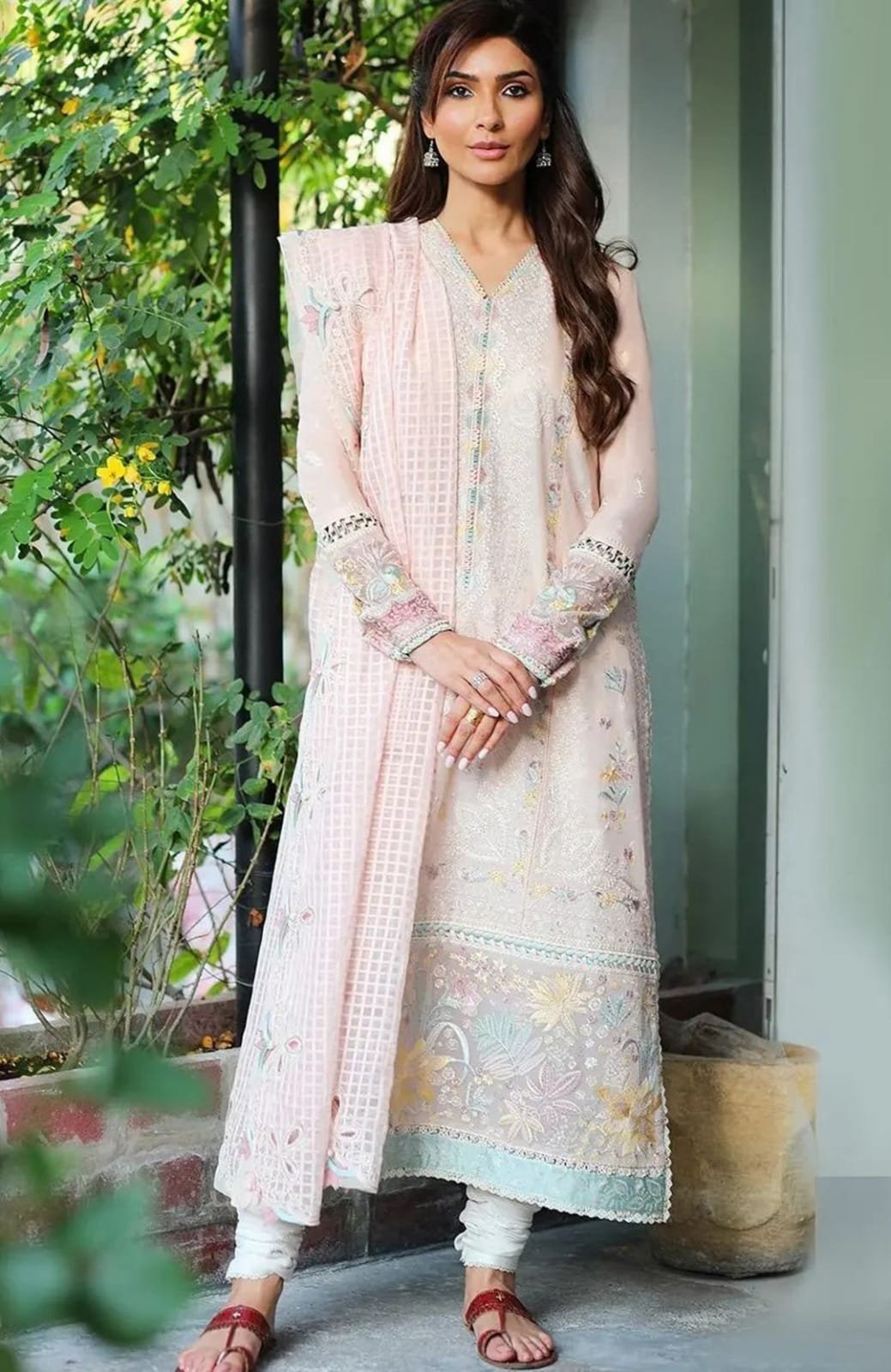 ELAN Lawn Chikankari with Khaadi Net Dopatta