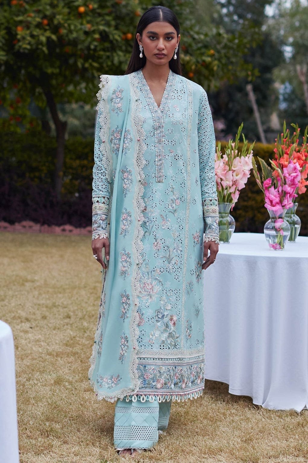 ELAN Lawn Chikankari with Khaadi Net Dopatta