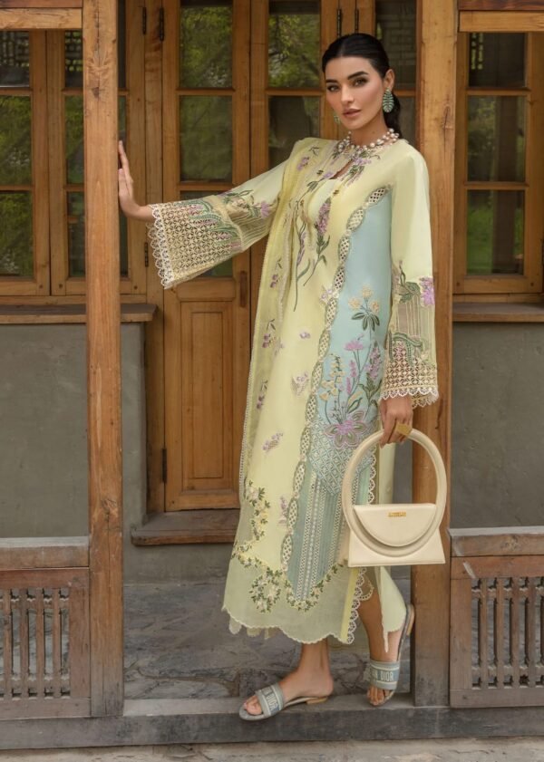 CRIMSON Lawn Chikankari with Khaadi Net Cutwork Dopatta - Image 2