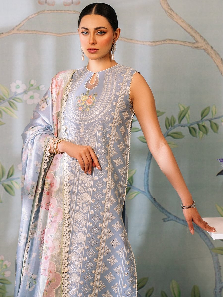 BIN ILYAS Lawn Embroidered with Khaadi Net Dopatta