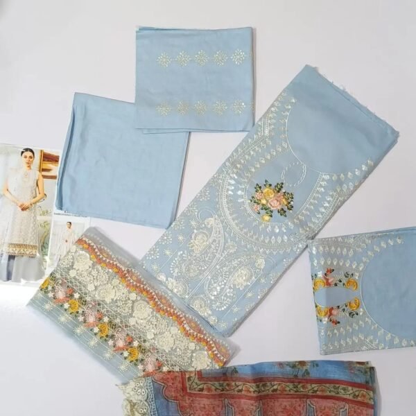 BIN ILYAS Lawn Embroidered with Khaadi Net Dopatta - Image 3
