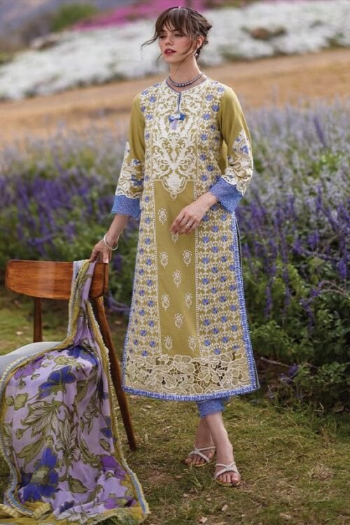 MUSHQ Lawn Chikankari with Chiffon Printed Dopatta