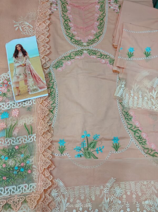 CRIMSON Lawn Chikankari with Khaadi Net Dopatta - Image 3