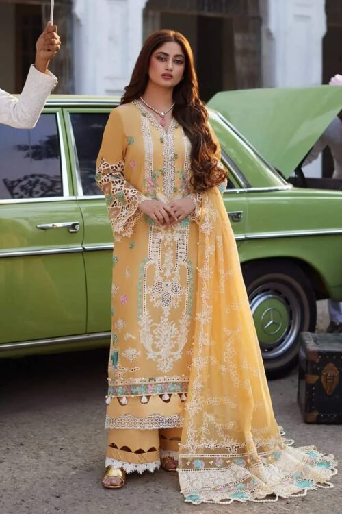 ELAF Lawn Chikankari with Khaadi Net Dopatta