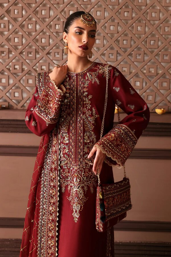 HUSSAIN REHAR Silk Embroidered with Chiffon Dopatta - Image 2
