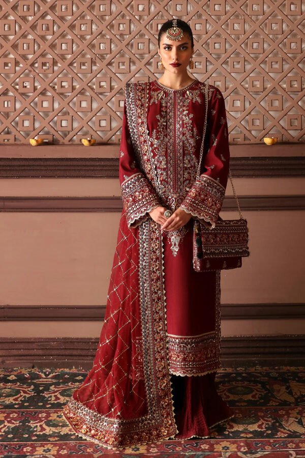 HUSSAIN REHAR Silk Embroidered with Chiffon Dopatta