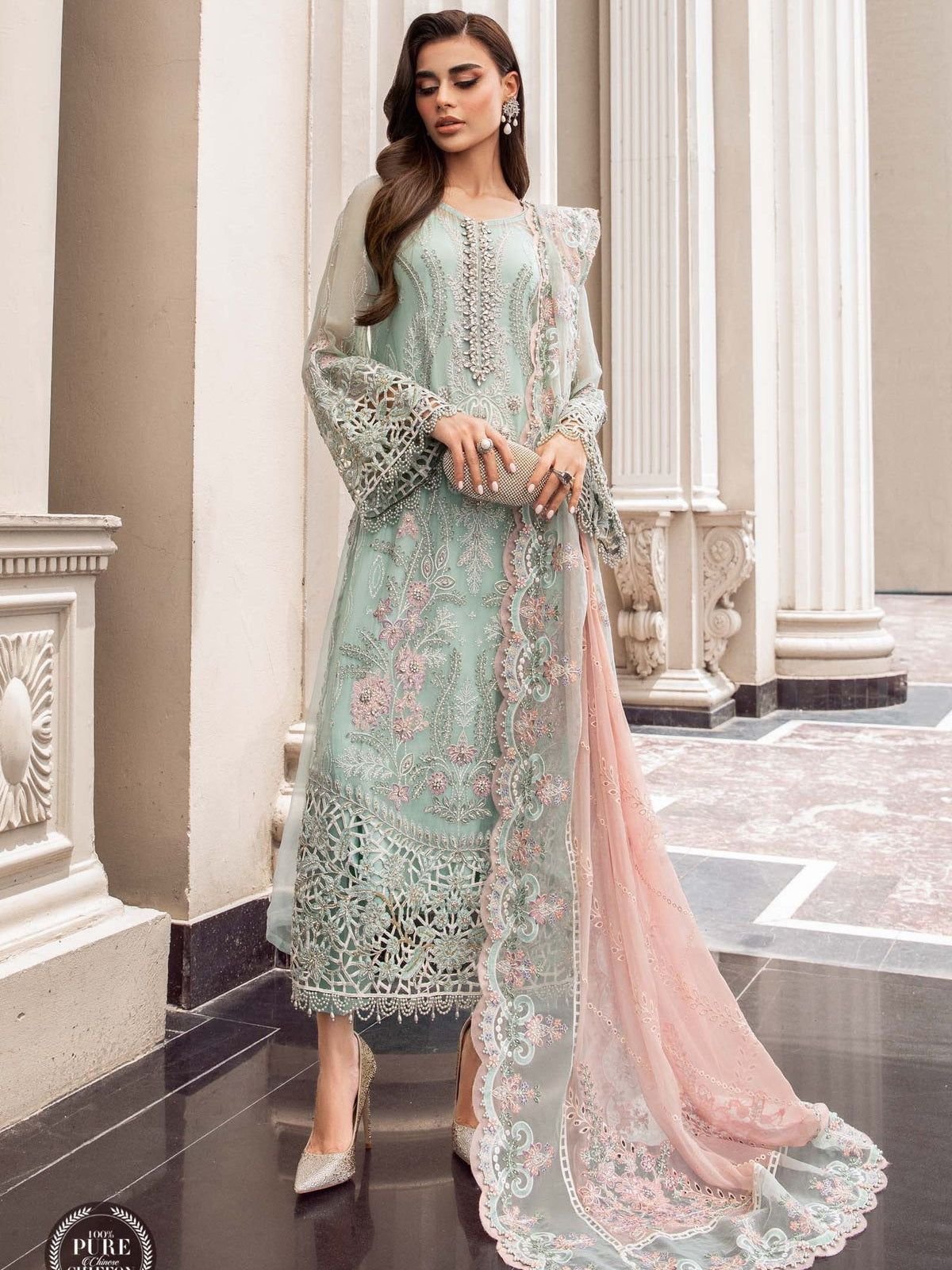 MARIA.B Chiffon Embroidered with Chiffon Dopatta