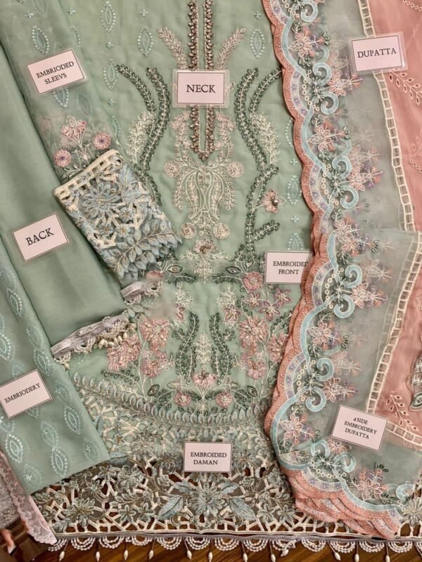 MARIA.B Chiffon Embroidered with Chiffon Dopatta - Image 3