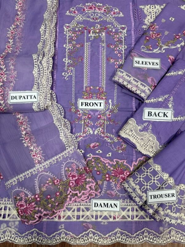 ELAF Lawn Chikankari with Khaadi Net Dopatta - Image 2